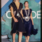 CHLOE- 1982 Navy Bead Trim Chiffon Ensemble, Size 6