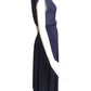 CHLOE- 1982 Navy Bead Trim Chiffon Ensemble, Size 6
