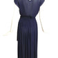 CHLOE- 1982 Navy Bead Trim Chiffon Ensemble, Size 6