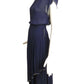 CHLOE- 1982 Navy Bead Trim Chiffon Ensemble, Size 6