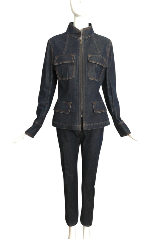 YVES SAINT LAURENT- Denim Pant Ensemble, Size 6