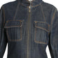 YVES SAINT LAURENT- 2000s Blue Denim Safari Pant Suit, Size 6