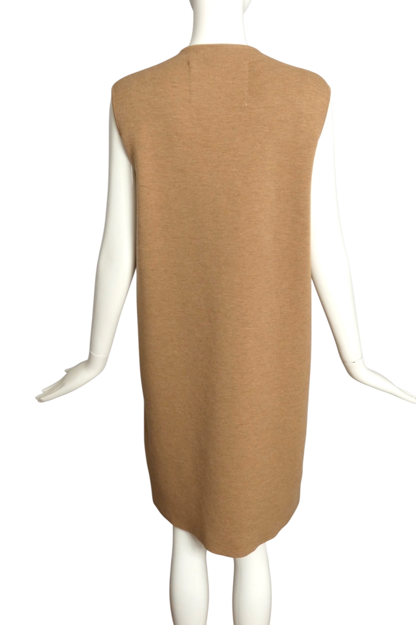 ATELIER MAX MARA- Brown Wool Knit & Fur Dress, Size 6