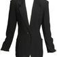 MOSCHINO COUTURE- 1990s Black "EYES" Blazer, Size 8