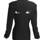 MOSCHINO COUTURE- 1990s Black "EYES" Blazer, Size 8