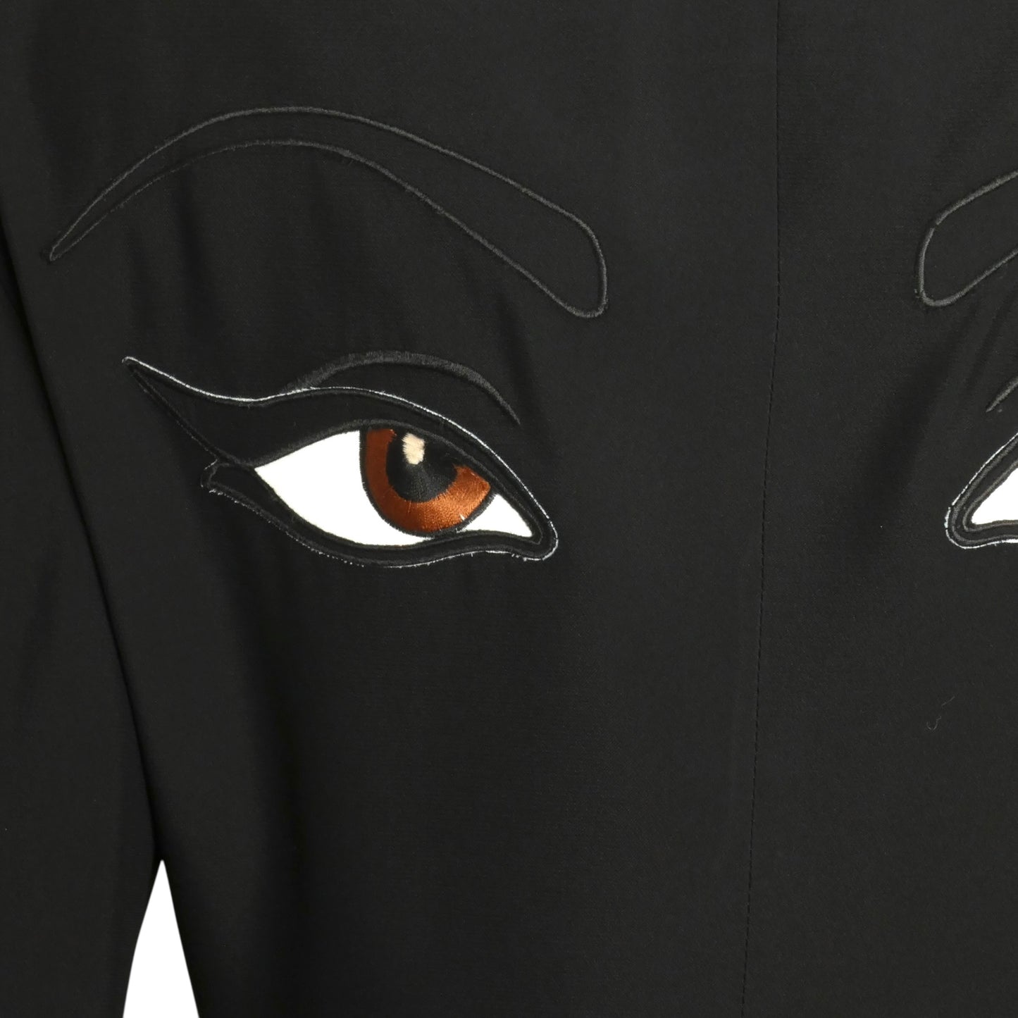 MOSCHINO COUTURE- 1990s Black "EYES" Blazer, Size 8