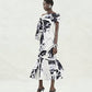 ALEXANDER MCQUEEN- 2024 Chiaroscuro Print Taffeta Dress, Size 8