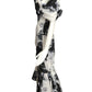 ALEXANDER MCQUEEN- 2024 Chiaroscuro Print Taffeta Dress, Size 8