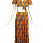 1970s 2pc Floral Knit Skirt Ensemble, Size 2