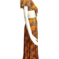 1970s 2pc Floral Knit Skirt Ensemble, Size 2