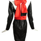 MOSCHINO COUTURE- 2021 Black Leather Moto Dress, Size 6