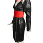 MOSCHINO COUTURE- 2021 Black Leather Moto Dress, Size 6