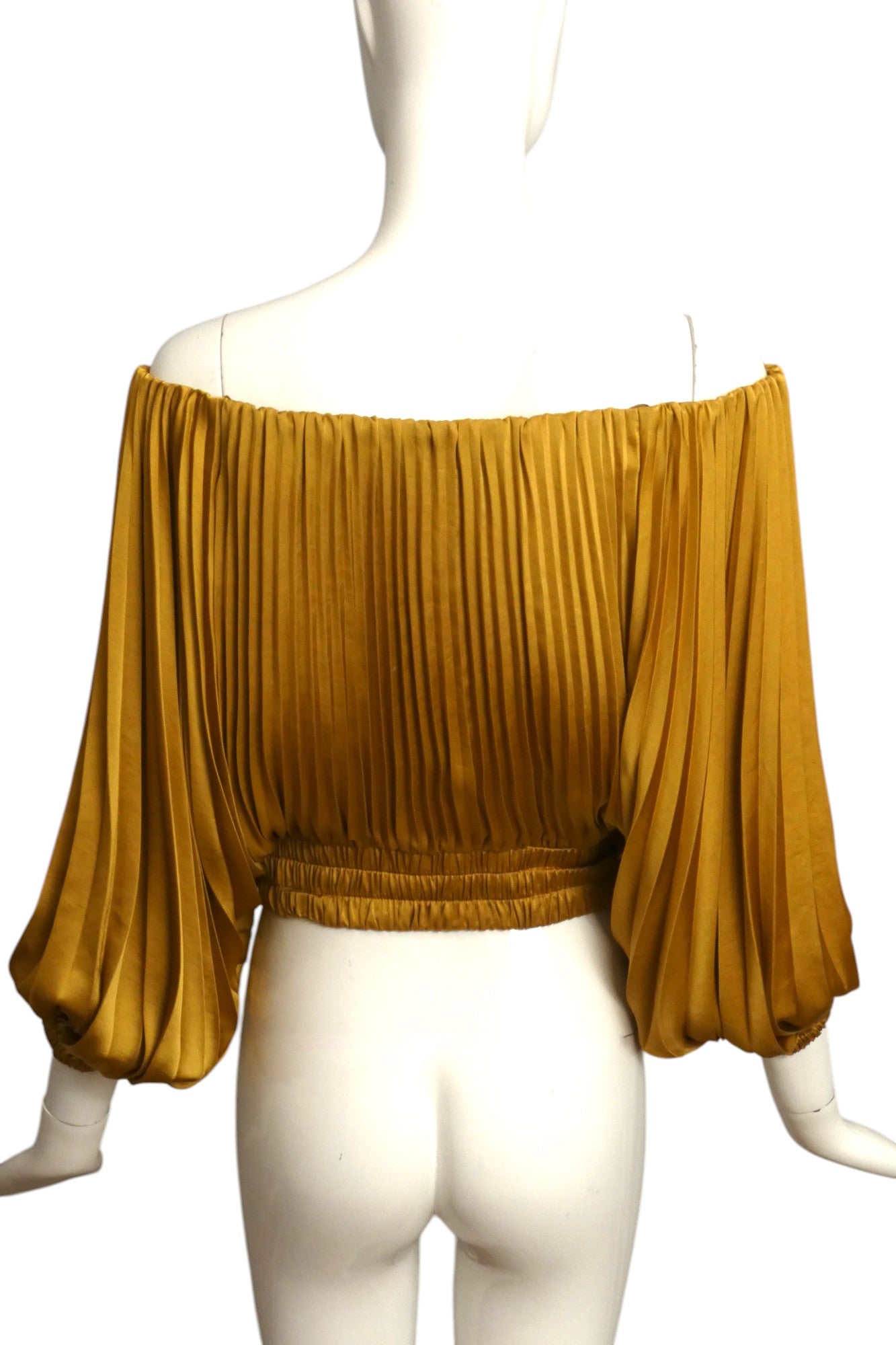 A.L.C.- Gold Accordian Pleated Blouse, Size Small