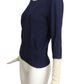 SONIA RYKIEL- 1980s Navy & Ivory Wool Sweater, Size 4