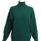 HERMES- 1970s Green Cashmere Turtleneck Sweater, Size 10