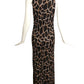 GENNY- 1980s Animal Print Knit Maxi Dress, Size 10