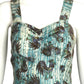 1950s Rooster Print Cotton Dress, Size 4