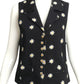 TODD OLDHAM- 1990s Embroidered Floral Cotton Vest, Size 8