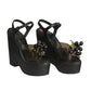 1970s AS IS Black Wedge Platforms, Size 6 1/2
