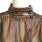 TED LAPIDUS- 1970s Silk Blend Lame Blouse, Size 10