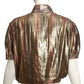 TED LAPIDUS- 1970s Silk Blend Lame Blouse, Size 10
