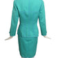 CHANEL BOUTIQUE- 1990s Turquoise Cotton Ribbon Skirt Suit, Size 6