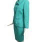CHANEL BOUTIQUE- 1990s Turquoise Cotton Ribbon Skirt Suit, Size 6