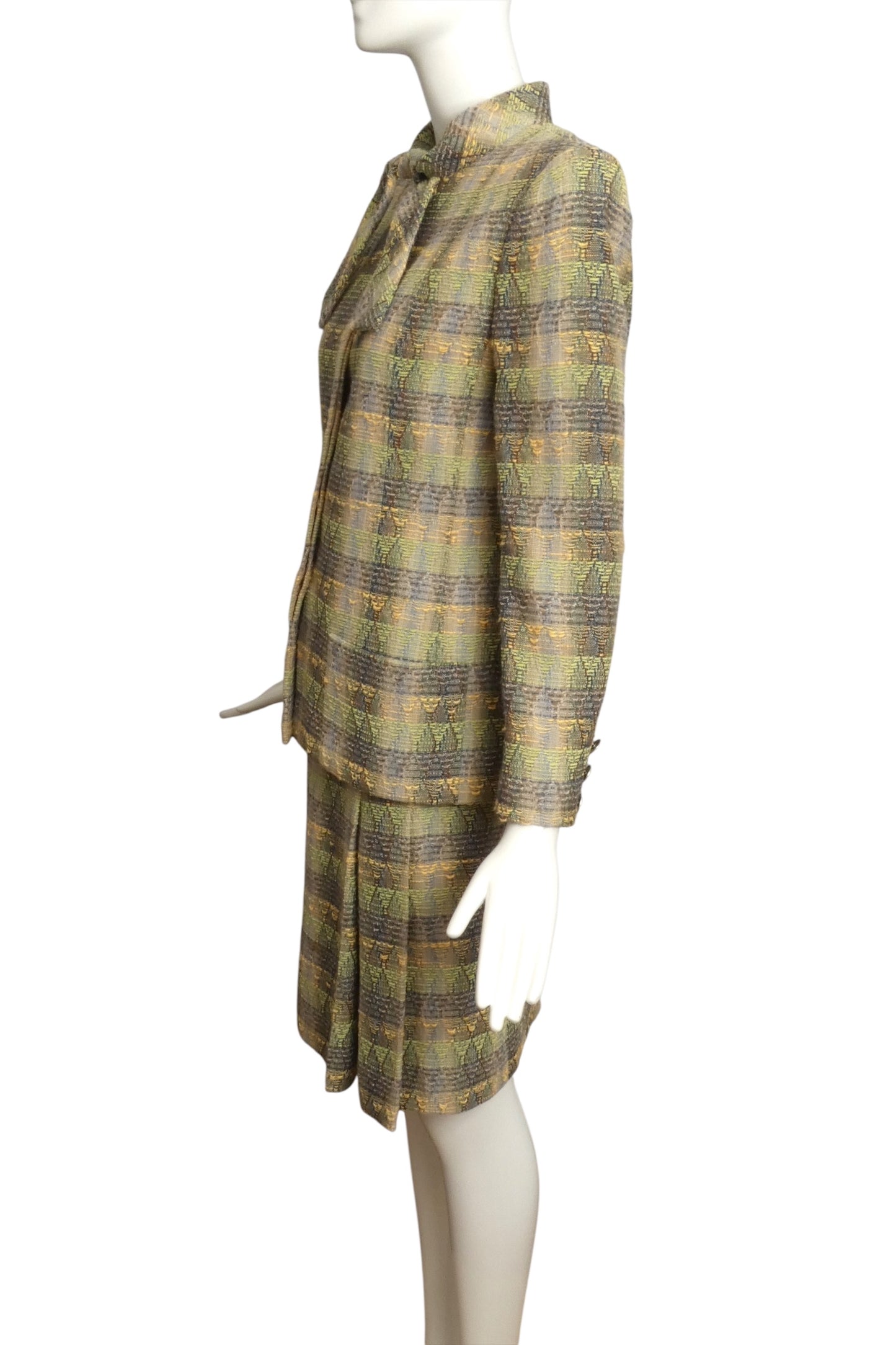 CHANEL- 1998 Striped Tweed Suit, Size 8