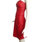 MICHAEL HOBAN- 1980s 3pc Red Leather Skirt Suit, Size 2