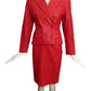 MICHAEL HOBAN- 1980s 3pc Red Leather Skirt Suit, Size 2