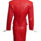 MICHAEL HOBAN- 1980s 3pc Red Leather Skirt Suit, Size 2