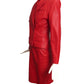 MICHAEL HOBAN- 1980s 3pc Red Leather Skirt Suit, Size 2