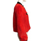 1980s Red Mink Cropped Jacket, Size 8