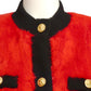 1980s Red Mink Cropped Jacket, Size 8