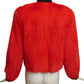 1980s Red Mink Cropped Jacket, Size 8