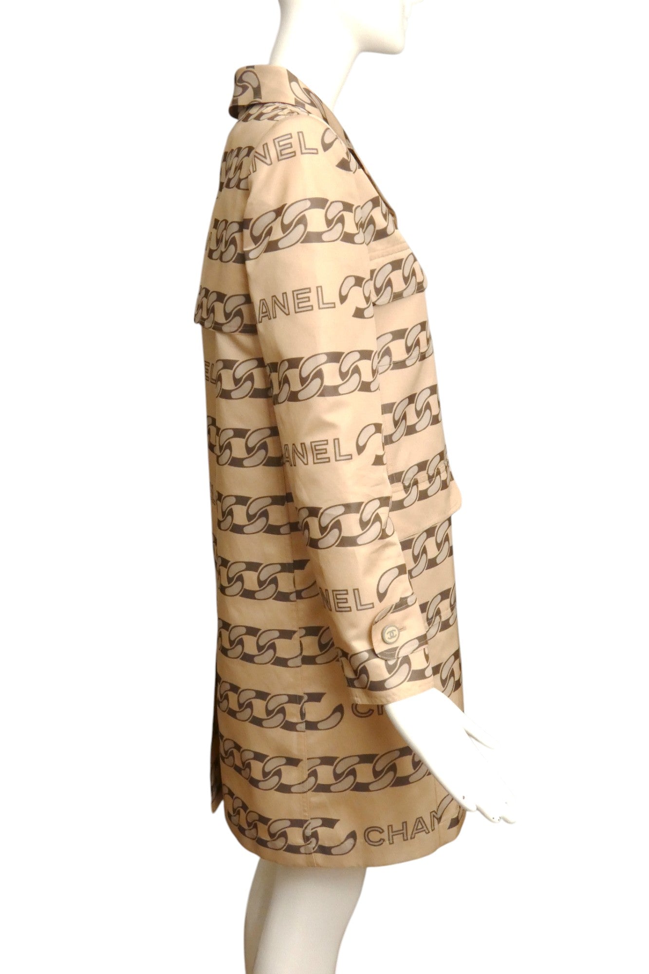 CHANEL- 2001 Printed Silk Coat, Size 8