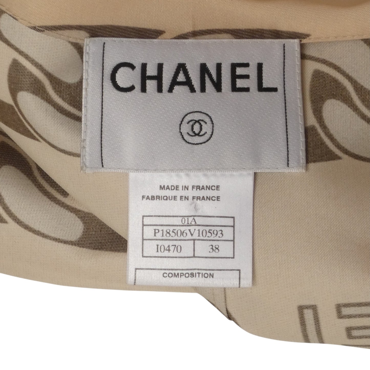 CHANEL- 2001 Printed Silk Coat, Size 8