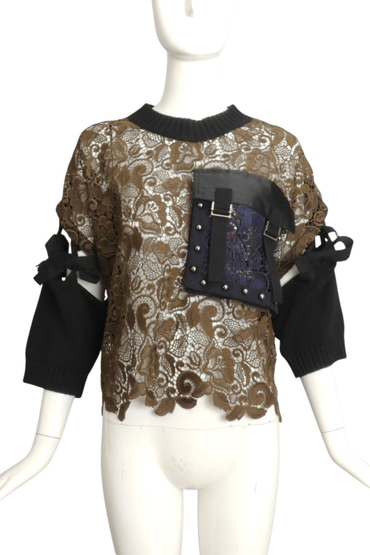 NO 21- Lace Cargo Sweater, Size 8