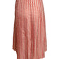 VALENTINO- 2019 Red & White Print Silk Pleat Skirt, Size 6
