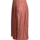 VALENTINO- 2019 Red & White Print Silk Pleat Skirt, Size 6