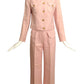 FERNANDO PENA-1970s Pink Linen Pant Suit, Size 2
