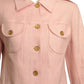 FERNANDO PENA-1970s Pink Linen Pant Suit, Size 2