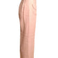 FERNANDO PENA-1970s Pink Linen Pant Suit, Size 2