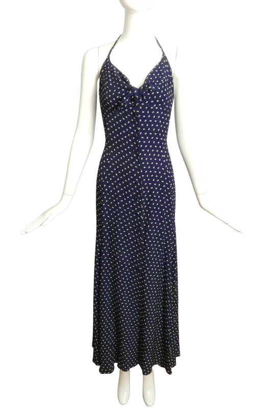 THIERRY MUGLER ACTIV- NWT 1980s Star Print Knit Halter Dress, Size 8