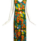 1970s Multi Color Maxi Dress, Size 4