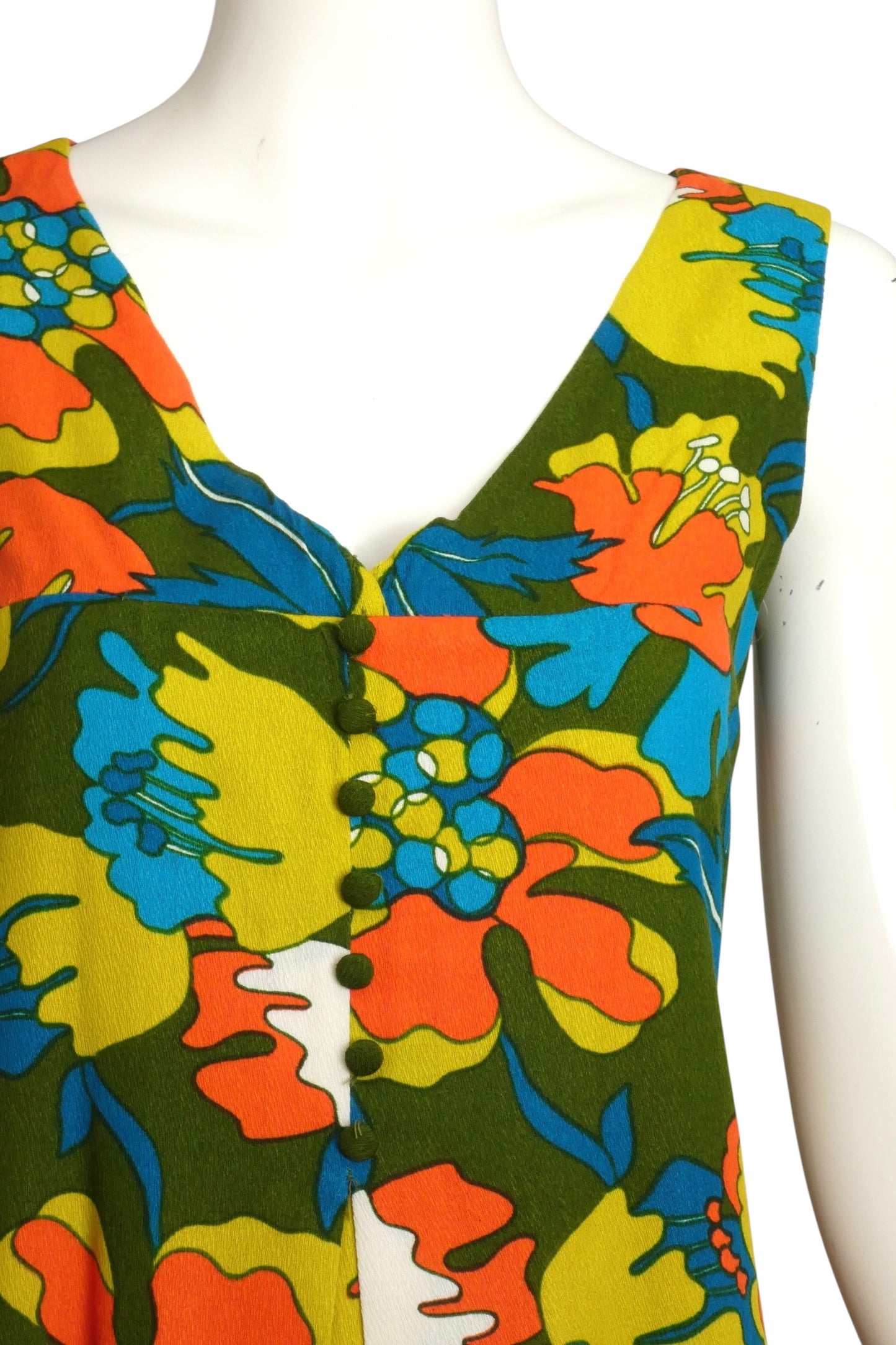 1970s Multi Color Maxi Dress, Size 4