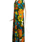 1970s Multi Color Maxi Dress, Size 4