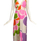 1960s Multi Color Printed Cotton Maxi Dress, Size 8