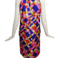 GINO CHARLES- 1960s Geo Print Silk Dress, Size 4