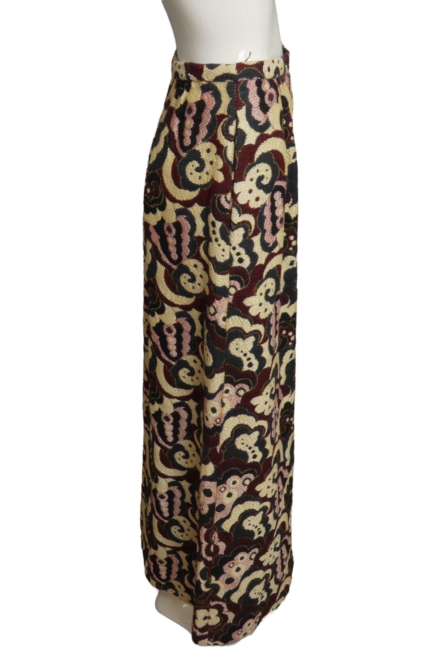 1970s Multi Color Woven Maxi Skirt, Size 6